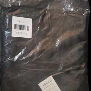 New Ashro Black Faux Fur Stole Wrap - Ruched Lining - One Size - Elegant